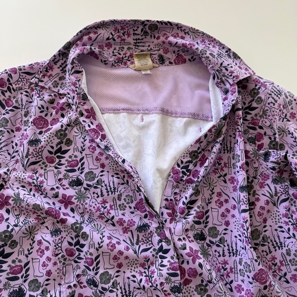 Duluth-Flex-Sidewinder Long Sleeve Shirt-Garden Print-Purple-Cooling-Vented-S - Picture 11 of 15